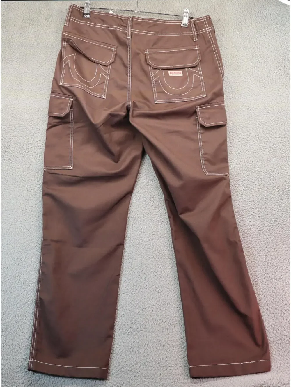 True Religion Brand Jeans Men sz 32 Baggy Cargo Pant Bracken